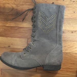 Betsy Johnson Grey Tempest Combat Boots
